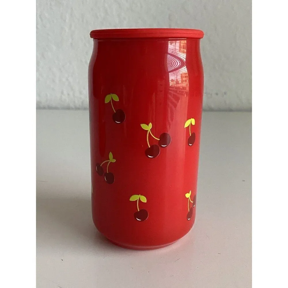 DW Home Cherry Cola Soda Pop‎ Glass Candle 15oz 33 HR Single Wick Rubber Lid NEW